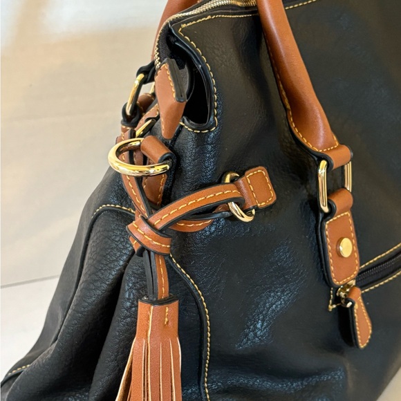 Simply Nicole Handbag Black with Brown Accents.  13”w X 12”t - Picture 3 of 3